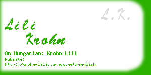 lili krohn business card